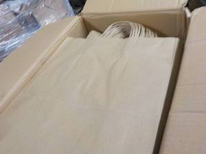 lot 15 image: Case of 250 Brown Kraft Bags 13 x 7...