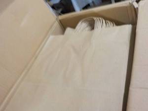 lot 16 image: Case of 250 Brown Kraft Bags 13 x 7...