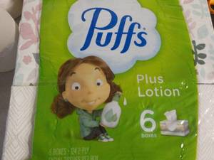 lot 44 image: 6 boxes Puffs Plus Lotion...