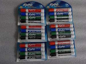 lot 53 image: 6 - 4 packs Expo Dry Erase Markers...