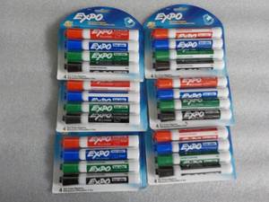 lot 54 image: 6 - 4 packs Expo Dry Erase Markers...