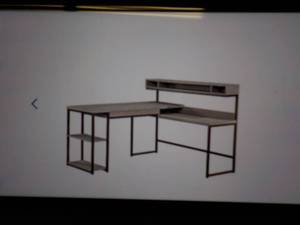 lot 78 image: Sauder L Shaped Desk Mystic Oak Fi...