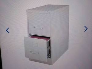 lot 82 image: WorkPro Light Gray 2 Drawer File Me...