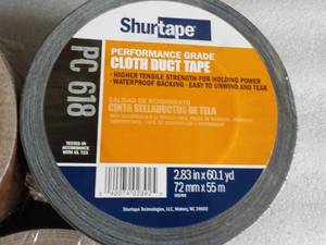 lot 154 image: 3 rolls Shurtape Cloth Duct Tape, 1...