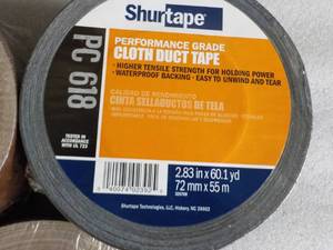 lot 155 image: 3 rolls Shurtape Cloth Duct Tape, 1...