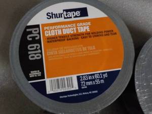 lot 159 image: 4 rolls Shurtape Cloth Duct Tape, 1...