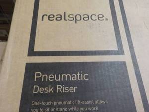 lot 162 image: Real Space Pneumatic Desk Riser...