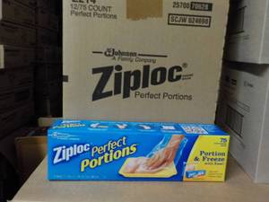 lot 224 image: Case of 12 Boxes Ziploc Perfect Por...