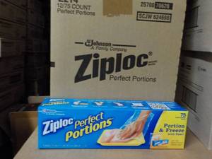 lot 228 image: Case of 12 Boxes Ziploc Perfect Por...