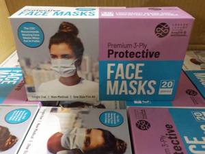 lot 243 image: 2 Cases 3 Ply Disposable Face Masks...