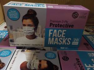 lot 245 image: 2 Cases 3 Ply Disposable Face Masks...