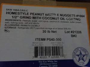 lot 328 image: 30 lb. Box Frozen Homestyle Peanut ...