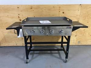 lot 5 image: ROYAL GOURMET 4-Burner Propane Gas Grill Griddle in Steel with Fixed Side Tables