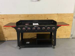 lot 6 image: ROYAL GOURMET 8-Burner Event Propane Gas Grill with 2 Side Tables in Black