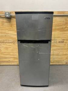 lot 51 image: MAGIC CHEF 4.5 cu. ft. 2 Door Mini Fridge in Stainless Look with Freezer