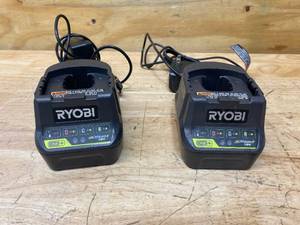 lot 59 image: RYOBI Lot of 2-  18V Chargers (P18B)