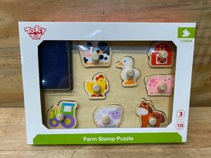 lot 112 image: TOOKY TOY 10 Piece Farm Stamp Puzzle
