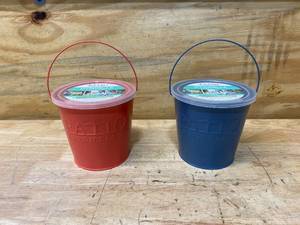 lot 93 image: PATIO ESSENTIALS Lot of 2- 17 oz. Citronella Painted Bucket
