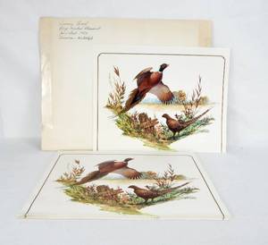 lot 21 image: Lot of 37 Vintage Fred Sweney Ring Tailed Pheasant Prints