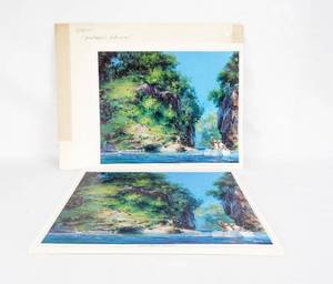 lot 23 image: Lot of 39 Vintage John Berkey Sportsmans Hideaway Prints