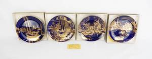 lot 27 image: Set of 4 Vintage Fine Porcelain Cobalt and Gold Lionel Barrymore Collector Plates