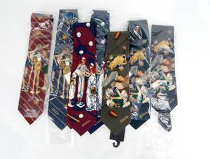lot 28 image: Lot of 7 Vintage 1996 Norman Rockwell Sporting Boys Series Silk Ties