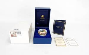 lot 2 image: Vintage Halcyon Days Enamels Norman Rockwell Spirit of 76 Boy Scouts of America Music Box