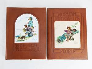 lot 79 image: Set of 2 Vintage Norman Rockwell Limited Edition Leather Bound Books