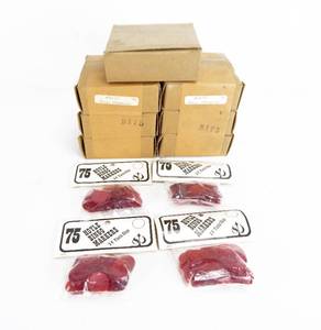 lot 58 image: Lot of 7 Boxes of Vintage 1970s Hoyle Red Bingo Markers by Stancraft