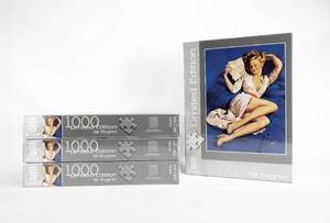 lot 9 image: Lot of 4 Vintage 2012 Gil Elvgren The Love Letter Limited Edition 1000 Piece Puzzle Samples by Schmidt Spiele Company, Germany