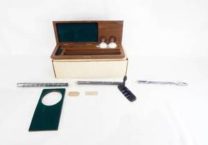 lot 33 image: Vintage Alcraft Travel Putter Set in Walnut Box