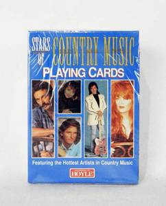lot 48 image: Box of 12 Vintage 1996 Hoyle Stars of Country Music Poker Size Playing Card Decks