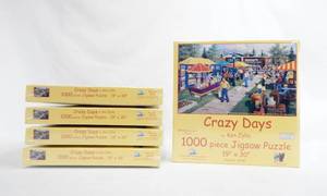 lot 42 image: Lot of 5 Ken Zylla 2010 Crazy Days 1000 Piece Jigsaw Puzzles