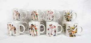 lot 7 image: Lot of 12 Norman Rockwell Sporting Boys Series Ceramic Mugs