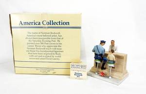lot 49 image: Vintage 1989 Saturday Evening Post Cover American Collection Norman Rockwell The Runaway Dave Grossman Creations Limited Edition Figure