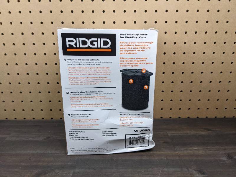 lot 172 image: RIDGID Wet Application Foam Filter for Most 5 Gal. and Larger RIDGID WetDry Shop Vacuums