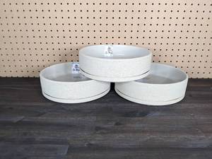 lot 83 image: New Case of 3 Beige Liesl Ceramic Indoor Succulent Planters by Southern Patio