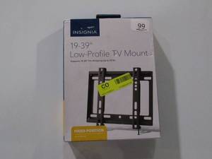 lot 99 image: Insignia - Fixed TV Wall Mount for Most 19 - 39 TVs - Black