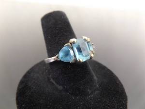 lot 34 image: .925 Sterling Silver Topaz Ring Size 7.75