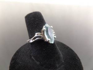 lot 35 image: .925 Sterling Silver Marquis Cut Ring Size 6.75