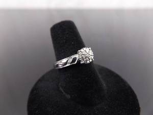 lot 69 image: .925 Sterling Silver Diamond Cluster Ring Size 7