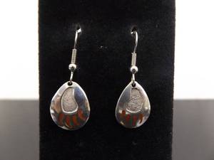 lot 89 image: .925 Sterling Silver Red Bear Claw Dangle Hook Earrings