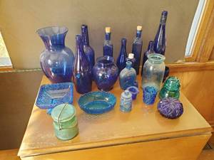 Collection Of Blue Glass