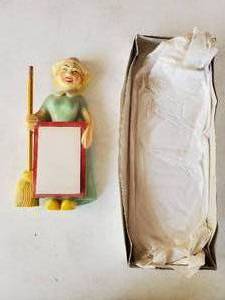 Old Wall-Mounted Chalkware Pencil-Holder
