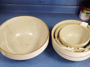 Vintage Stoneware Nesting Bowls