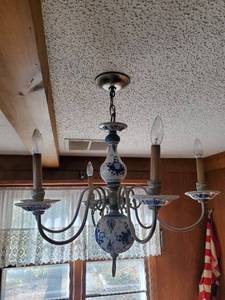 Hanging Blue And White Chandelier