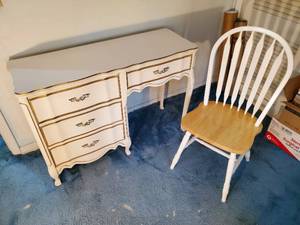 French Provincial Desk And Headboard