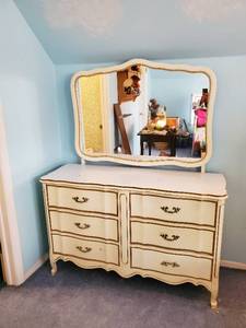 French Provincial Dresser With Mirror