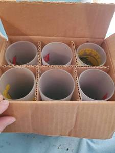 Set Of Six Frosty Glass Seagrams Gin Glasses