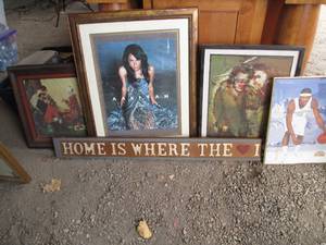 Lot of Misc framed pictures, mirror...